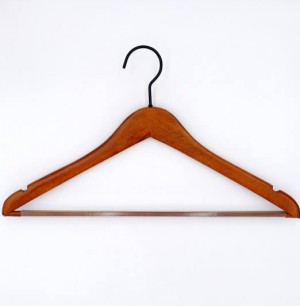 43cm Chestnut Angled Wooden Bar Dress Hanger