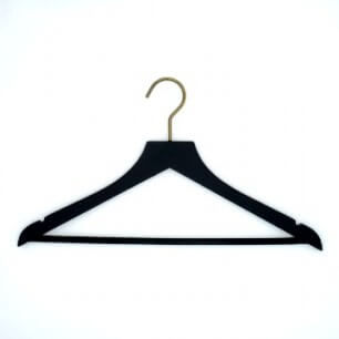45cm Antique Black Matt Non-Slip Clothes Hanger Wholesale