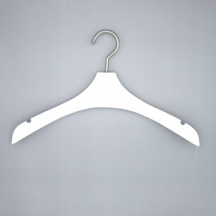 38cm White Wood Flat Top Non Slip Clothes Hanger Wholesale